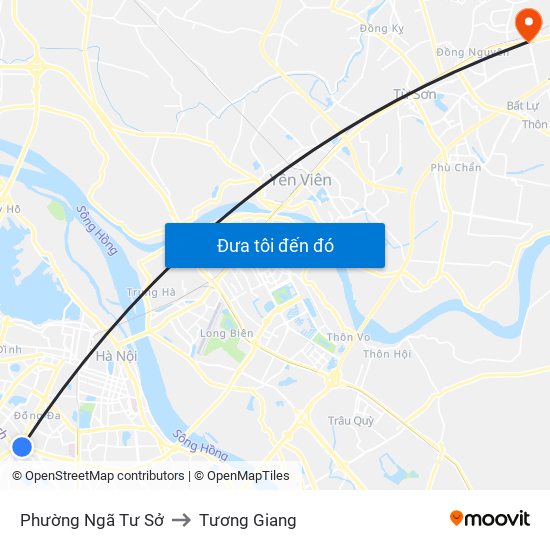 Phường Ngã Tư Sở to Tương Giang map