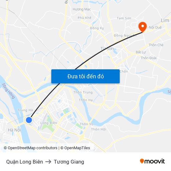 Quận Long Biên to Tương Giang map