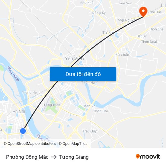 Phường Đống Mác to Tương Giang map