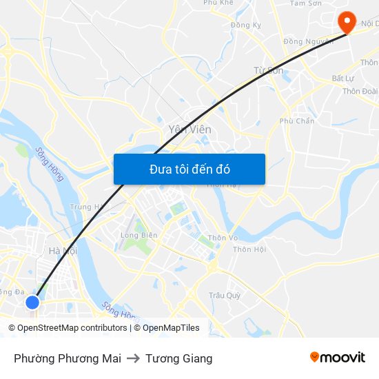 Phường Phương Mai to Tương Giang map