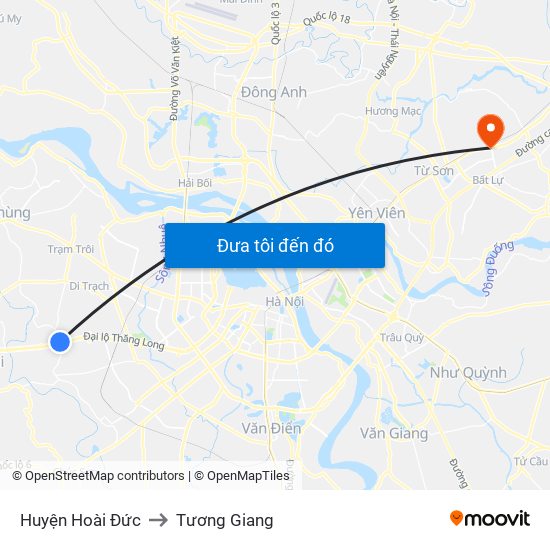 Huyện Hoài Đức to Tương Giang map