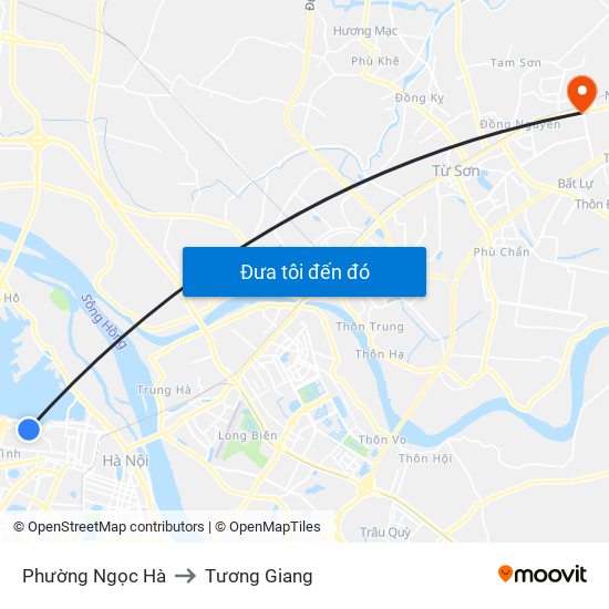 Phường Ngọc Hà to Tương Giang map