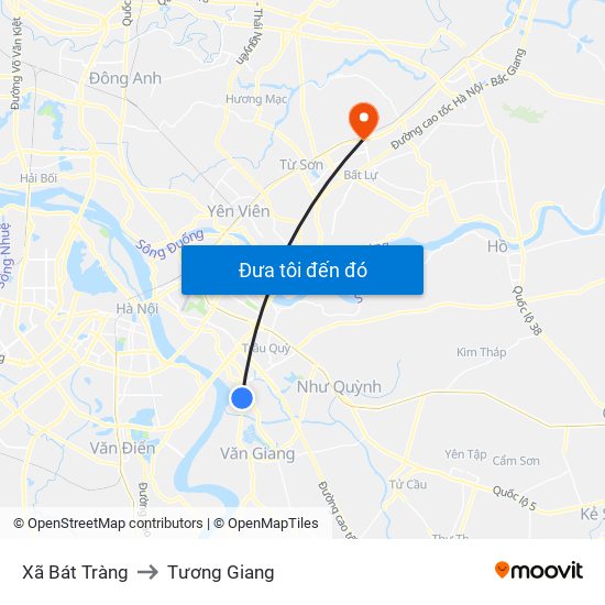 Xã Bát Tràng to Tương Giang map