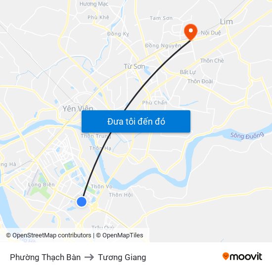 Phường Thạch Bàn to Tương Giang map