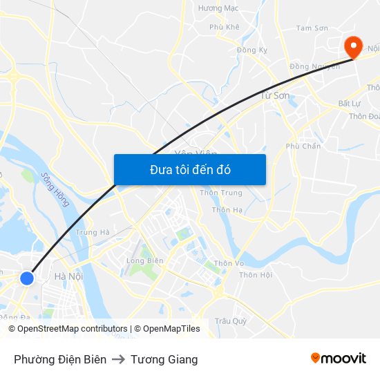 Phường Điện Biên to Tương Giang map