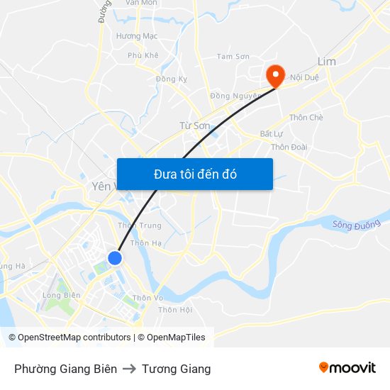 Phường Giang Biên to Tương Giang map