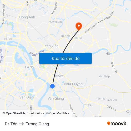 Đa Tốn to Tương Giang map