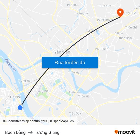 Bạch Đằng to Tương Giang map