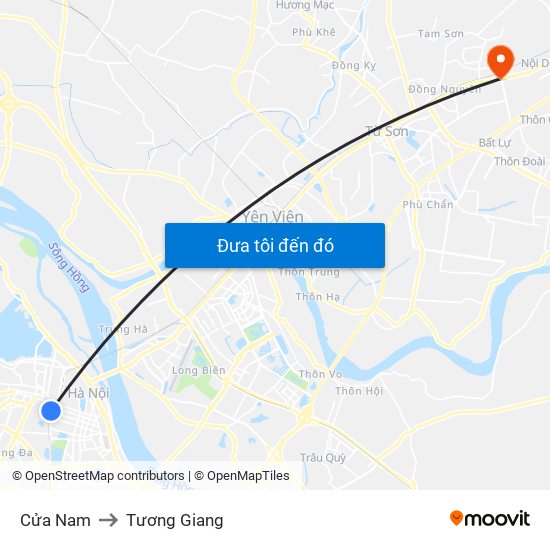 Cửa Nam to Tương Giang map
