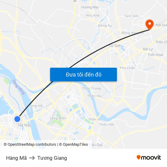 Hàng Mã to Tương Giang map