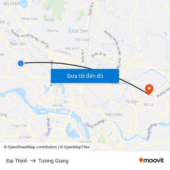 Đại Thịnh to Tương Giang map