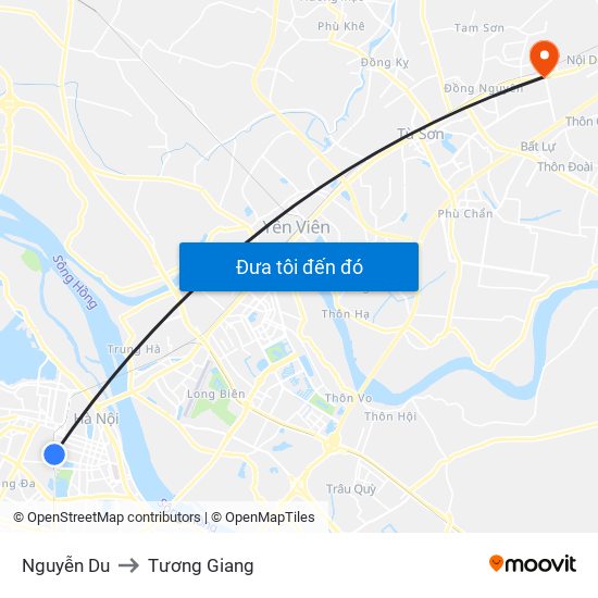 Nguyễn Du to Tương Giang map