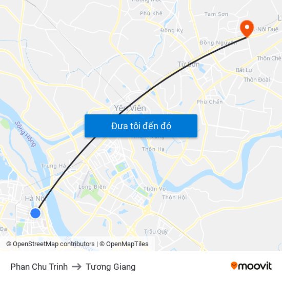 Phan Chu Trinh to Tương Giang map