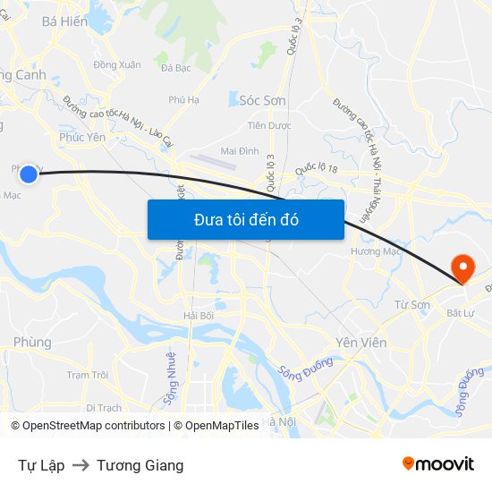 Tự Lập to Tương Giang map