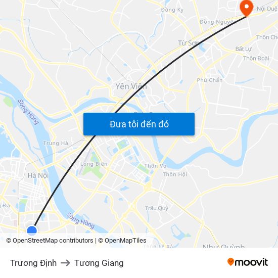 Trương Định to Tương Giang map