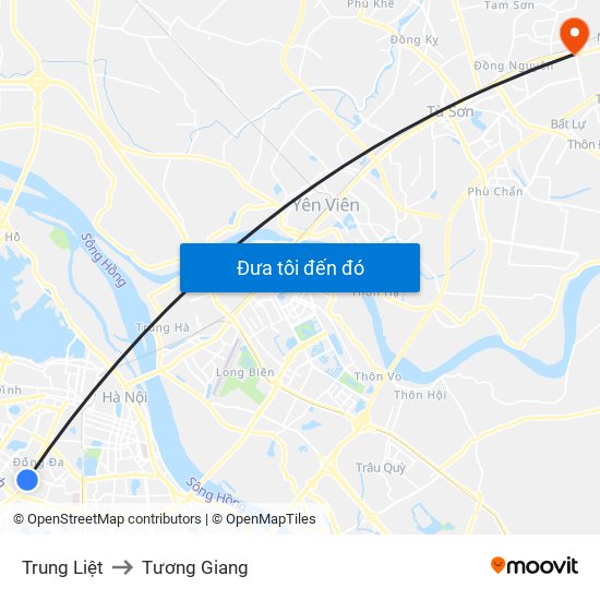 Trung Liệt to Tương Giang map