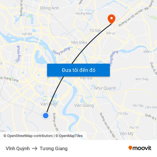 Vĩnh Quỳnh to Tương Giang map