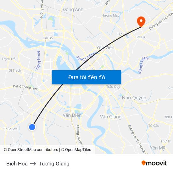 Bích Hòa to Tương Giang map