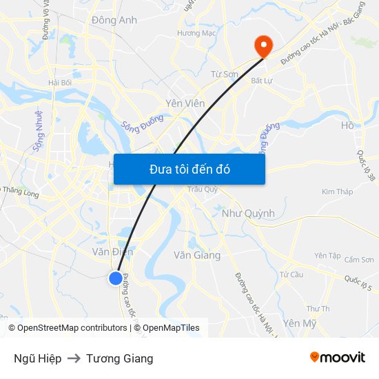 Ngũ Hiệp to Tương Giang map