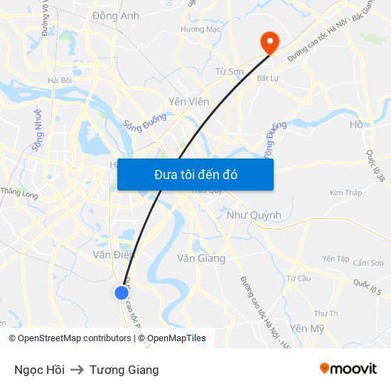 Ngọc Hồi to Tương Giang map