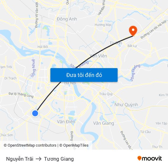 Nguyễn Trãi to Tương Giang map