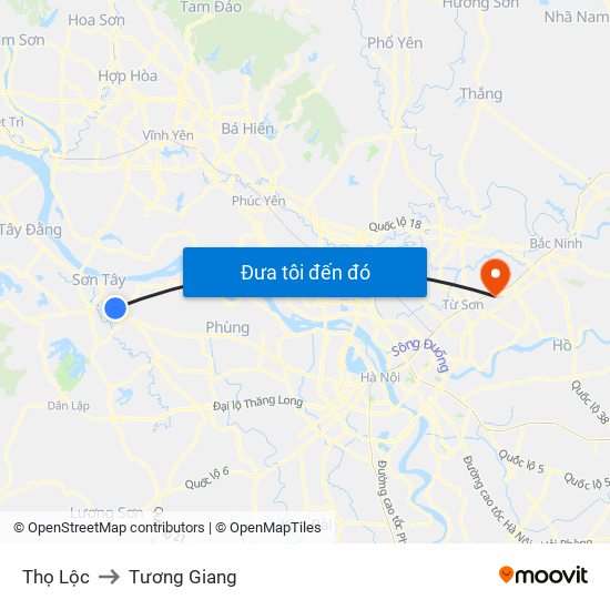 Thọ Lộc to Tương Giang map