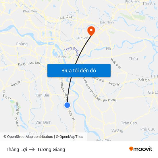 Thắng Lợi to Tương Giang map