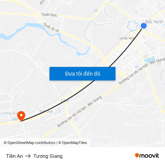 Tiền An to Tương Giang map