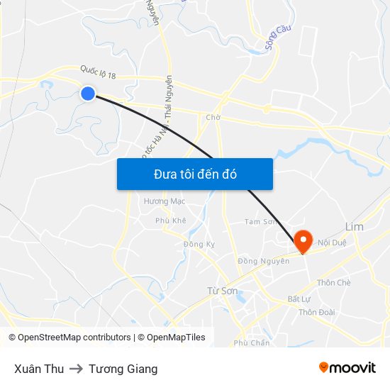 Xuân Thu to Tương Giang map