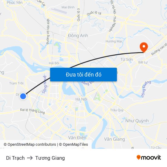 Di Trạch to Tương Giang map