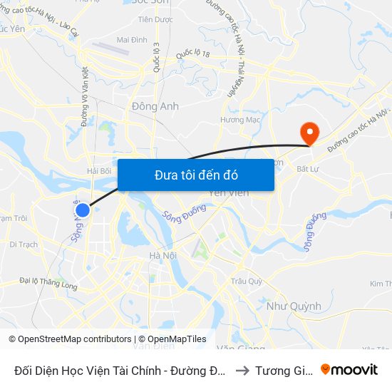 Đối Diện Học Viện Tài Chính - Đường Đức Thắng to Tương Giang map