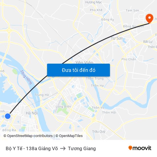 Bộ Y Tế - 138a Giảng Võ to Tương Giang map