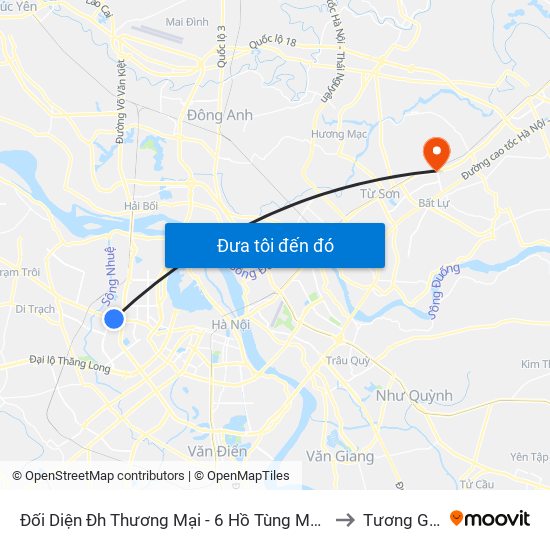 Đối Diện Đh Thương Mại - 6 Hồ Tùng Mậu (Cột Sau) to Tương Giang map