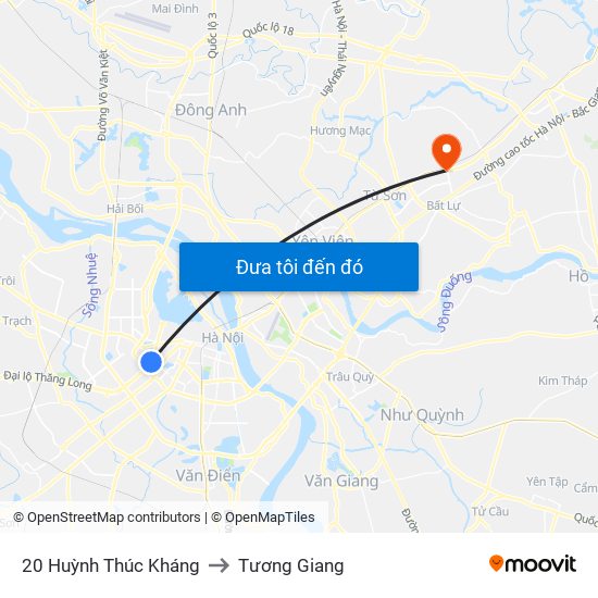 20 Huỳnh Thúc Kháng to Tương Giang map