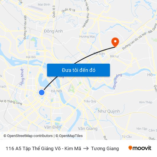 116 A5 Tập Thể Giảng Võ - Kim Mã to Tương Giang map