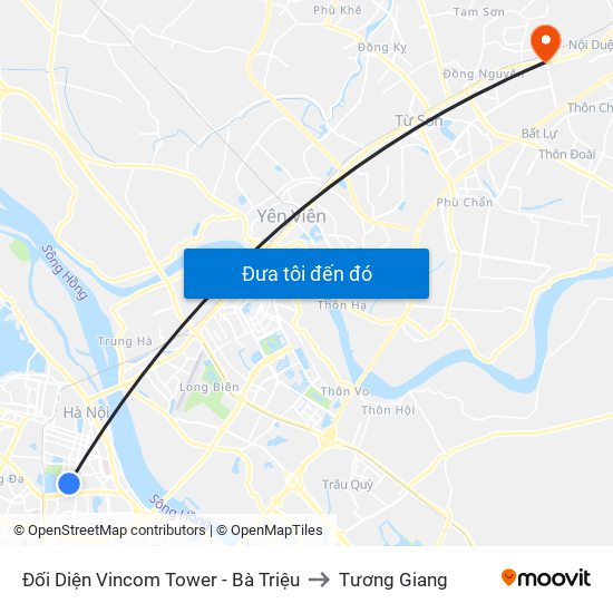 Đối Diện Vincom Tower - Bà Triệu to Tương Giang map