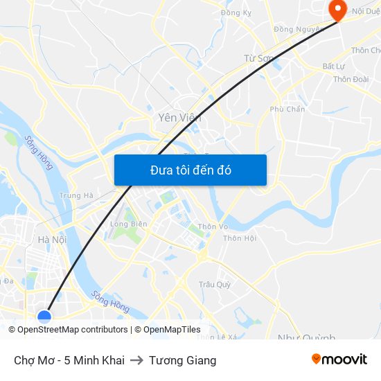 Chợ Mơ - 5 Minh Khai to Tương Giang map