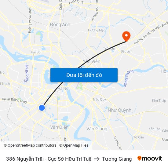 386 Nguyễn Trãi - Cục Sở Hữu Trí Tuệ to Tương Giang map