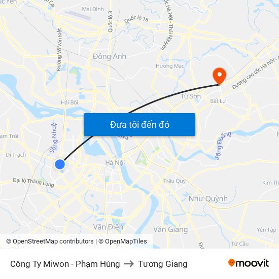 Bệnh Viện Đa Khoa Y Học Cổ Truyền - 6 Phạm Hùng to Tương Giang map