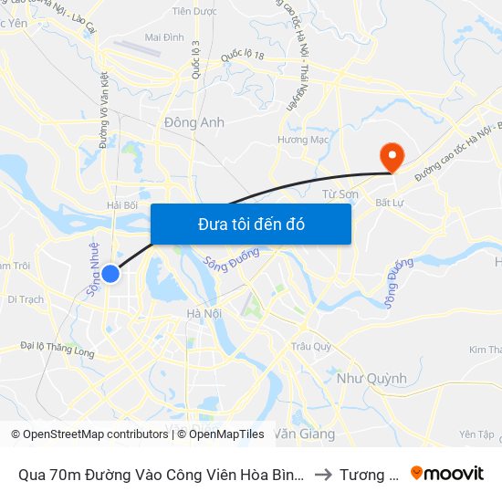 Qua 70m Đường Vào Công Viên Hòa Bình - Phạm Văn Đồng to Tương Giang map