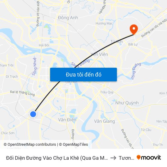 Đối Diện Đường Vào Chợ La Khê (Qua Ga Metro La Khê) - 405 Quang Trung (Hà Đông) to Tương Giang map