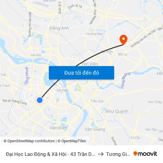 Đại Học Lao Động & Xã Hội - 43 Trần Duy Hưng to Tương Giang map