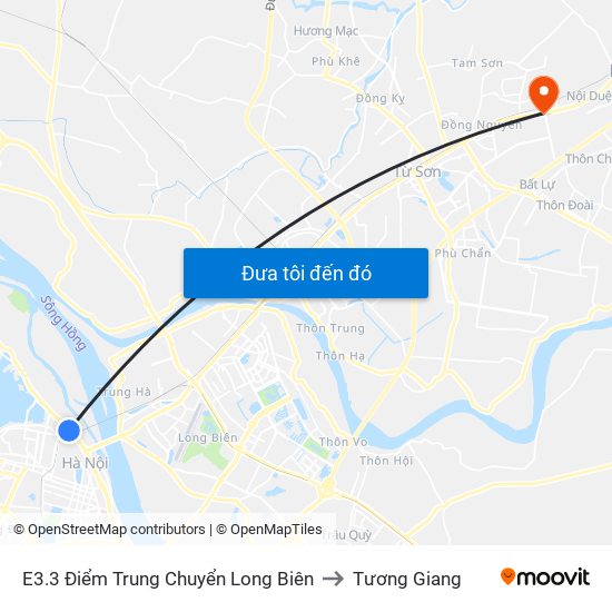 E3.3 Điểm Trung Chuyển Long Biên to Tương Giang map