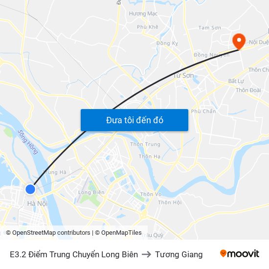 E3.2 Điểm Trung Chuyển Long Biên to Tương Giang map