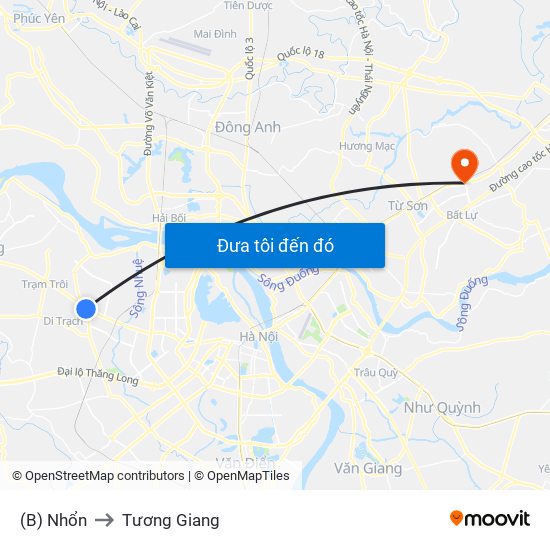 (B) Nhổn to Tương Giang map