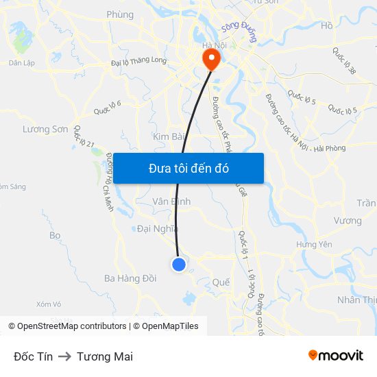 Đốc Tín to Tương Mai map