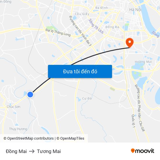 Đồng Mai to Tương Mai map