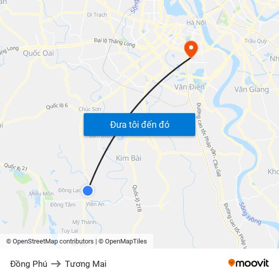 Đồng Phú to Tương Mai map