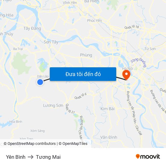 Yên Bình to Tương Mai map