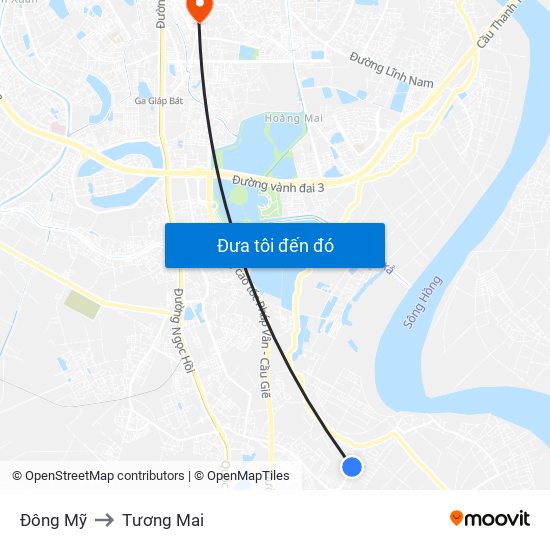 Đông Mỹ to Tương Mai map